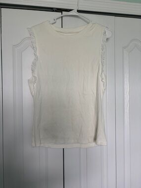 Dear John Cream Ruffle Tank